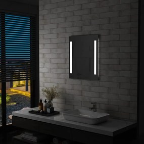 Oglinda cu LED de perete pentru baie cu raft, 50 x 70 cm 1, 50 x 70 cm