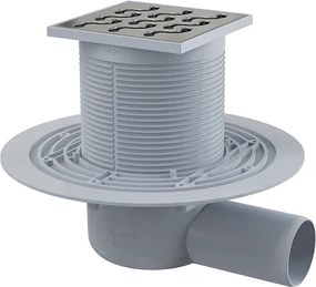 Sifon pardoseala 105 105 50 mm iesire laterala, gratar din otel inoxidabil, sistem de retinere a mirosurilor umed APV102