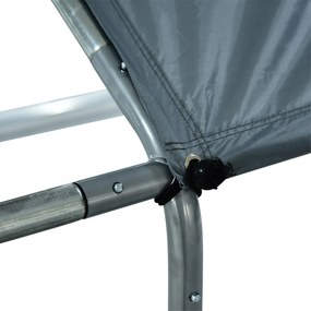 PawHut Coteț Găini Metal Galvanizat Copertină UV Spațiu Amprent 300x400x195cm Argintiu | Aosom Romania