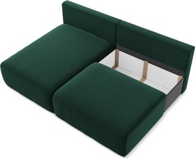 Colțar verde închis extensibil/cu spațiu de depozitare cu tapițerie din catifea (cu colț pe partea stângă/cu șezlong) Kalena – Makamii