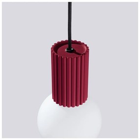 Lustră burgundy cu abajur din sticlă ø 12 cm Orbital – Sollux