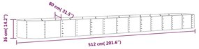 Jardiniera gradina gri 512x80x36 cm otel vopsit electrostatic 1, Gri, 512 x 80 x 36 cm