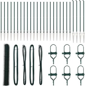 vidaXL Stâlp de gard. Verde 50 x 1,4 m (plasă de 50 mm) Oțel și PVC