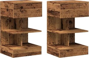 vidaXL Noptiere, 2 buc., lemn vechi, 40x35x65 cm, lemn prelucrat