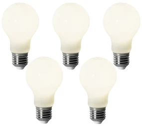Set 5 becuri E27 dimbare LED lamp A60 opaal 7W 806 lm 4000K