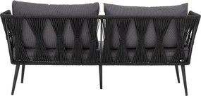 Canapea de exterior, neagra, din metal Pavone
