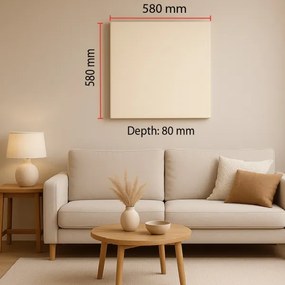 Panou acustic SILENCE 58x58 cm crem