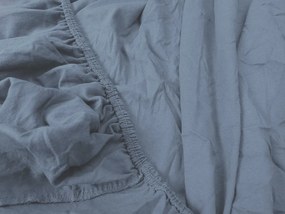 Cearsaf Jersey cu elastic 90x200 cm albastru inchis