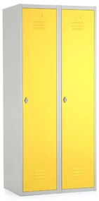 Dulap metalic, 80 x 50 x 180 cm, blocare cu rotire, galben - ral 1023