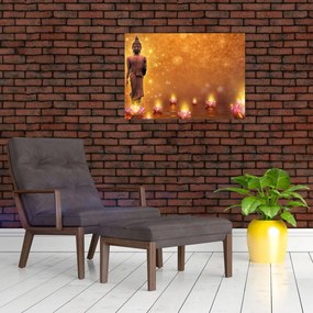 Tablou - Buddha în sclipici auriu (70x50 cm)