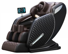 Fotoliu masaj IGNIUS, AI Voice, Incalzire, Bluetooth, Tableta ecran tactil color, Zero Gravity, 2 Boxe, Moduri Automate, Reglarea intensității masajului, Piele PU Premium, Negru