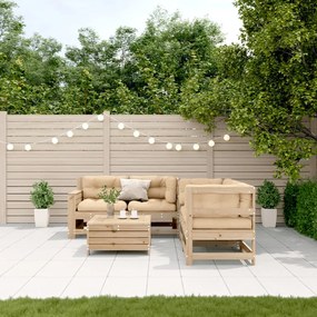 3250816 vidaXL Set mobilier de grădină cu perne, 5 piese, lemn masiv de pin