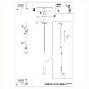 Lustră pe cablu Sollux SL.1462 BLISS 1xG9/8W/230V negru