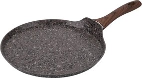 Tigaie pentru clătite Galileo Dakota SChef 5916655, 28 cm, antiaderentă, fără PFOA și nichel, pentru plite cu inducție, granit închis la culoare/maro