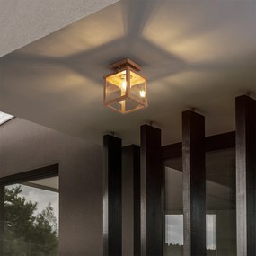 Plafonieră industrială de exterior din lemn cu sticlă transparentă - Rotterdam