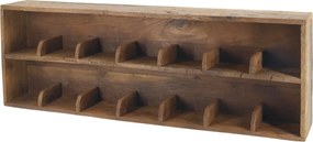 Raft de perete natur din lemn reciclat cu 14 compartimente 95x12x31 cm, „Grimaud"