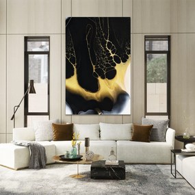 Tablou Canvas, 40x60cm, Dormitor si Living, Abstracte, Marble, Black Golden Marble