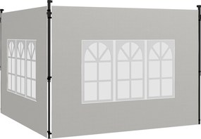 Outsunny Set 2 Pereți Laterali pentru Chioșcuri, Foi Foișor cu Ferestre din PE și Plastic, 3x3 m sau 3x6 m, Alb | Aosom Romania