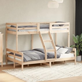 vidaXL Pat supraetajat, 90x200/120x200 cm, lemn masiv de pin