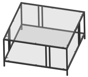 Măsuță de cafea Uranus Black cu sticlătransparentă