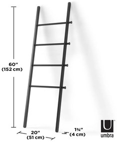 Scară decorativă neagră din lemn masiv de plop Leana – Umbra