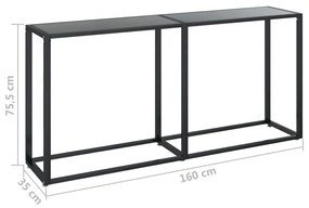 Masa consola, negru, 160x35x75,5 cm, sticla securizata 1, Negru, 160 x 35 x 75.5 cm
