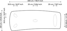 Masa design LUX Bergman L Charcoal grey, 300x120cm