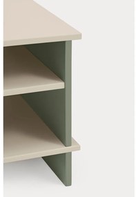 Noptieră verde/crem cu rafturi Inari – Teulat