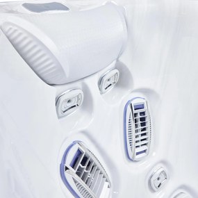 Minipiscina jacuzzi 6 persoane, alb-lucios, 43 jeturi, Infinity jets, LED, 215 215 cm, Wellis Atlas Life Essential