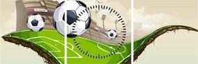 Tablou - Teren de fotbal (cu ceas) (90x30 cm)
