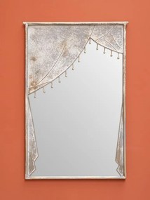 Oglindă vintage din metal, finisaj zinc antichizat, H120/D83 cm, „Theater”