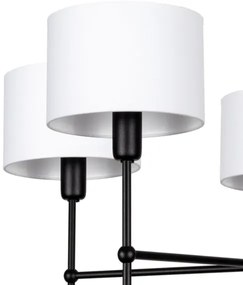 Lustră pe tijă MADELA 5xE14/40W/230V alb/negru