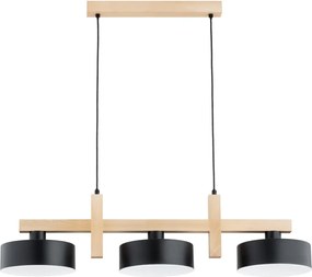 Candelabru suspendat pe cablu CERTA 3xE27/15W/230V negru/bej