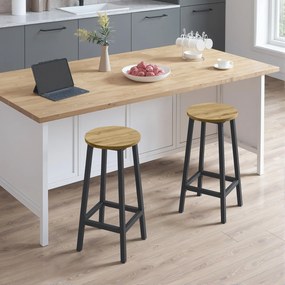 Scaun de bar TAYLOR ARTISAN cu picioare negre