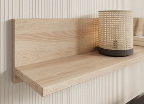 Raft suspendat Ravi, ADRK Furniture (Culoare: Stejar artizanal Auriu / Negru)