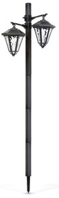 Lampa solara LED - felinar - 137 cm - negru - alb rece