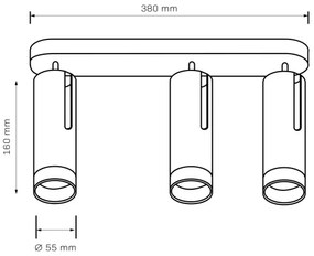 Spot FADO 3xGU10/10W/230V negru