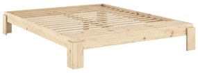 Pat matrimonial în culoare naturală din lemn de pin cu somieră 180x200 cm Layers – Karup Design