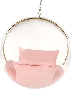 Scaun suspendat, transparent/ auriu/ roz, BUBBLE NEW TIP 1