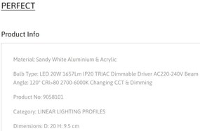 Spot LED aplicat tavan directionabil PERFECT alb CCT Dimmable