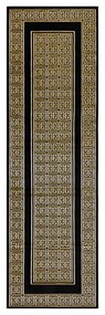 Modern GLOSS covor, traversa 6776 86 stilat, cadru, grecesc negru / aur