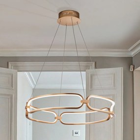Lustra LED design ultra-modern 60cm Colette auriu roze