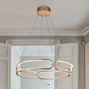 Lustra LED design ultra-modern 60cm Colette auriu roze