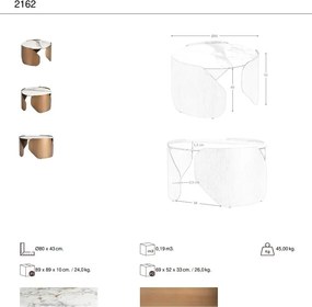 Masuta de cafea design LUX Porcelain Marble 80cm