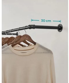 Set de 2 suporturi de perete LINEA pentru umerașe, negru