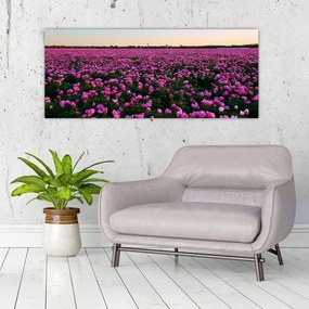 Tablou - Pajiștea cu lalele violet (120x50 cm)