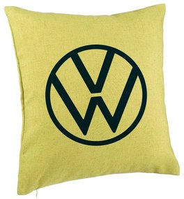 Perna Decorativa, Model Volkswagen, 40x40 cm, Verde, Husa Detasabila, Burduf