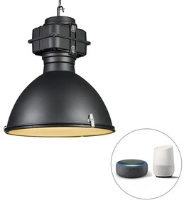 Lampă industrială modernă cu pandantiv neagră 53 cm incl. A60 Wifi - Sicko