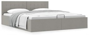 vidaXL Cadru pat hidraulic cu ladă, gri deschis, 160x200 cm, textil