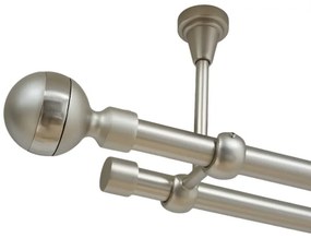 Galerie dubla james fara inele prindere tavan 19/19 mm crom mat (Alege marime: 160 cm)